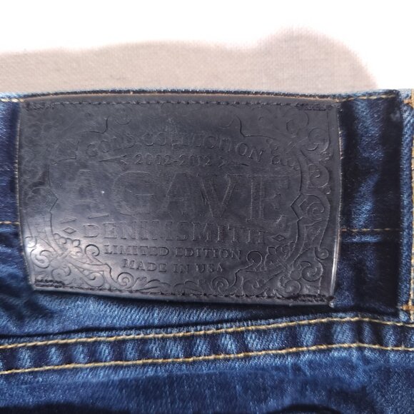 Agave Denimsmith Maverick Classic Straight Blue Jeans Mens Size 36 Button Fly - Picture 11 of 16